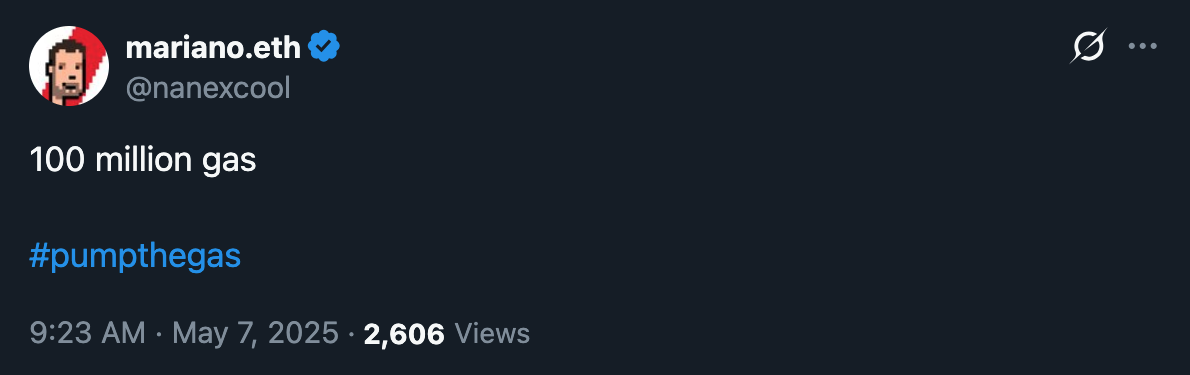 Mariano tweet about 100 million gas